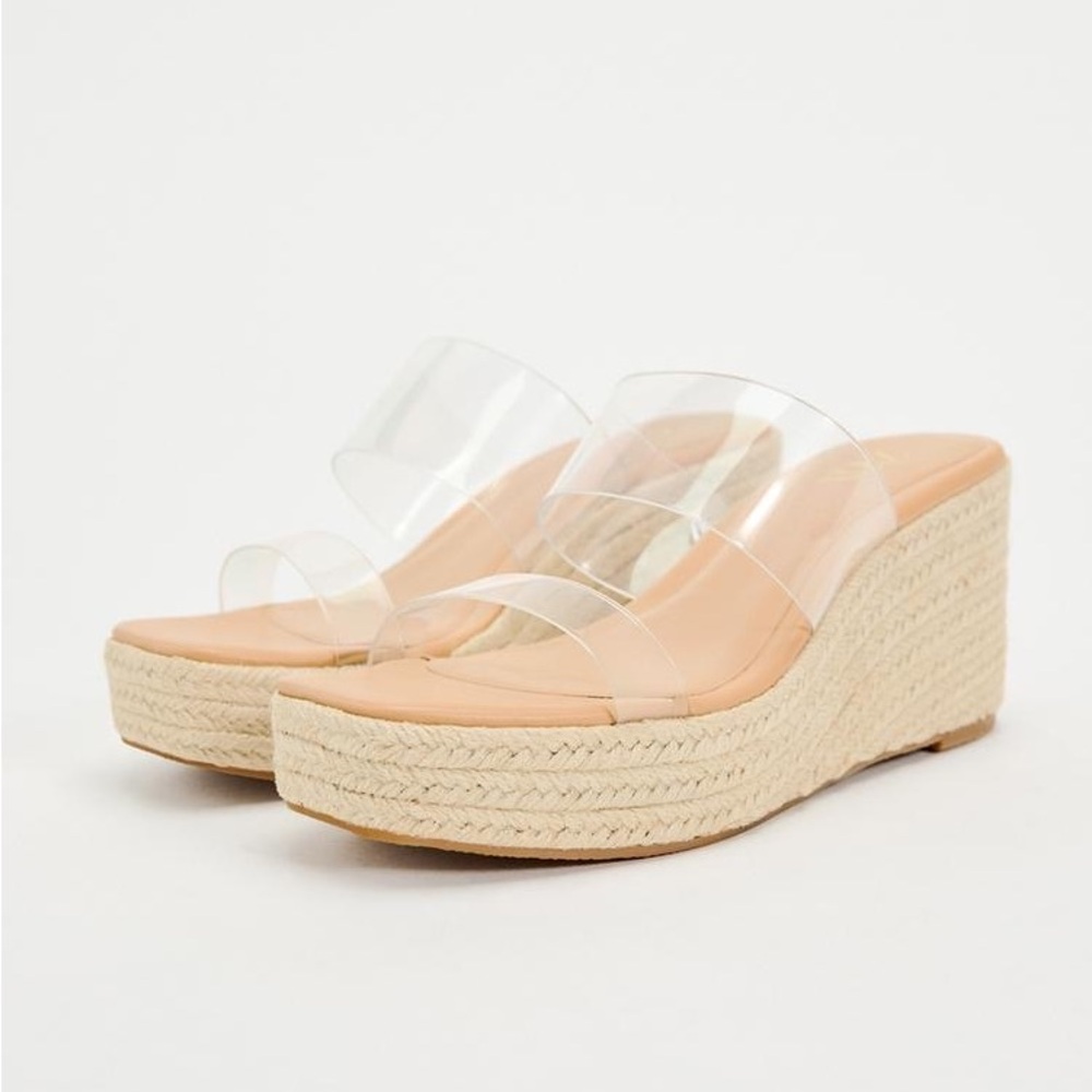 ZARA VINYL WEDGE SANDALS